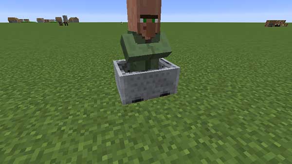 村人ののったトロッコ