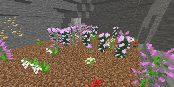 花の咲いた土の部屋