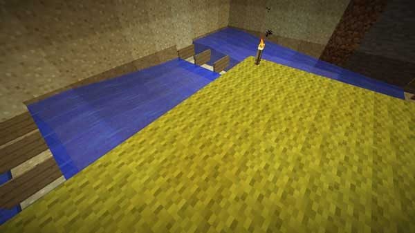 水路の角の看板と水の設置方法